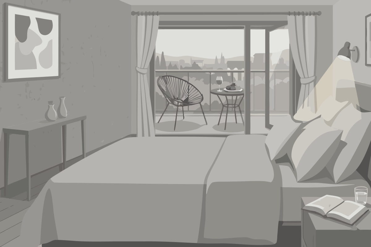 Quarto Duplo com Vista das Montanhas